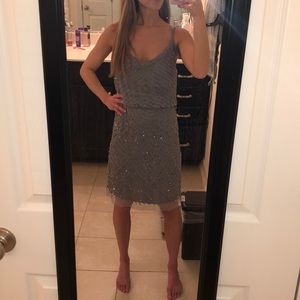 Adrianna papell size zero silver sequin dress